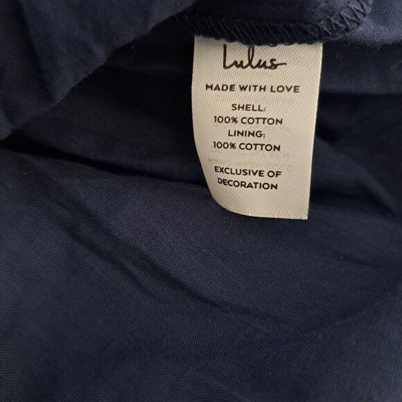 Lulus Poised and Perfect Navy Blue Lace Short Sleeve Mini Dress Sz Large - Picture 8 of 9